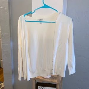 White cardigan with buttons